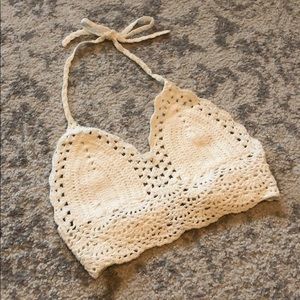 White Crochet Bralette Top